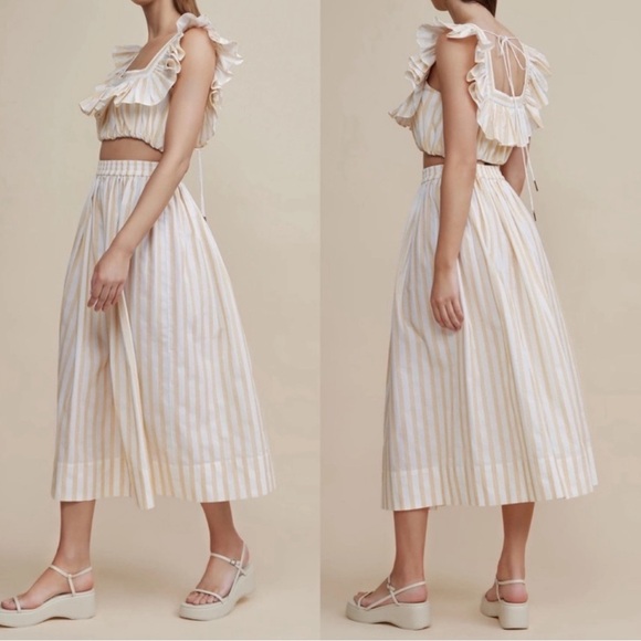 Acler Maxwell stripe top and skirt set. Size 4 - Picture 2 of 14
